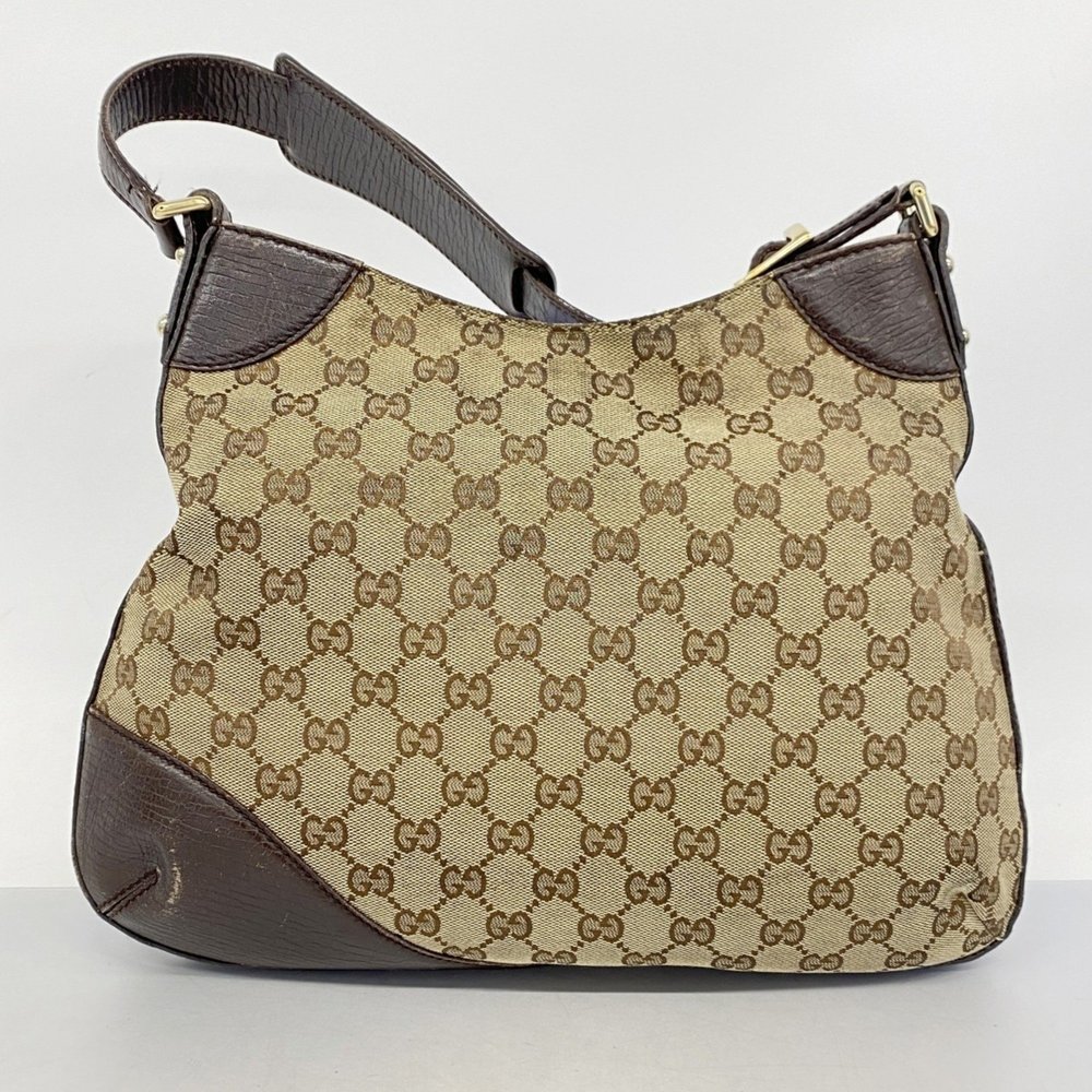 Gucci GG Canvas Sherry Line Horsebit Shoulder Bag 137388 Brown Beige Women's - Picture 11 of 11